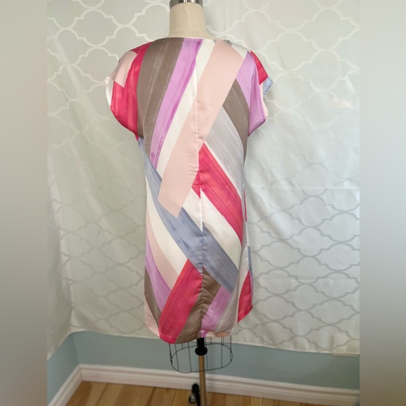 Mexx Metropolitan| Multicolor Dress Broad Striped Short Sleeve Summer Size 8 - Picture 5 of 12